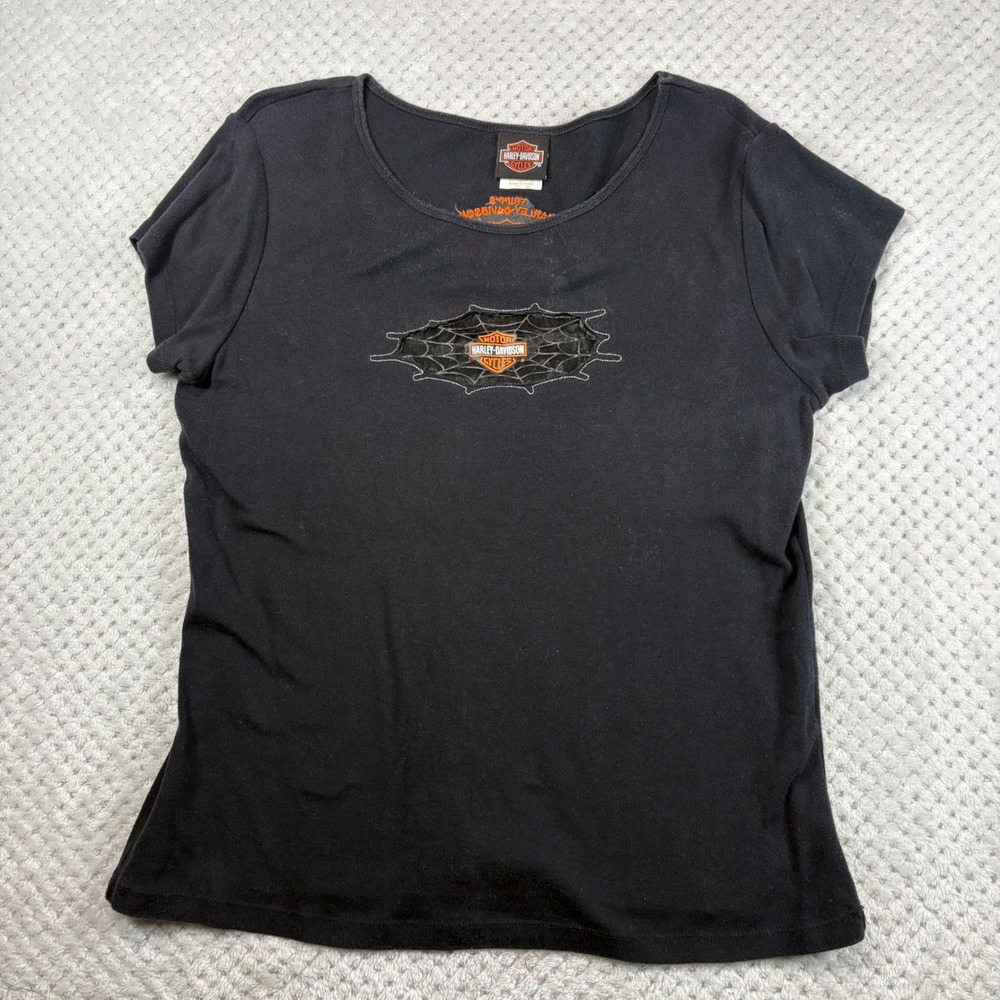 Vintage Y2K, Harley Davidson, spiderweb shirt women's size XL
Grunge, punk, emo